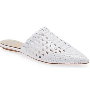 PAIGE Women's Alana White Woven Mules 7.5